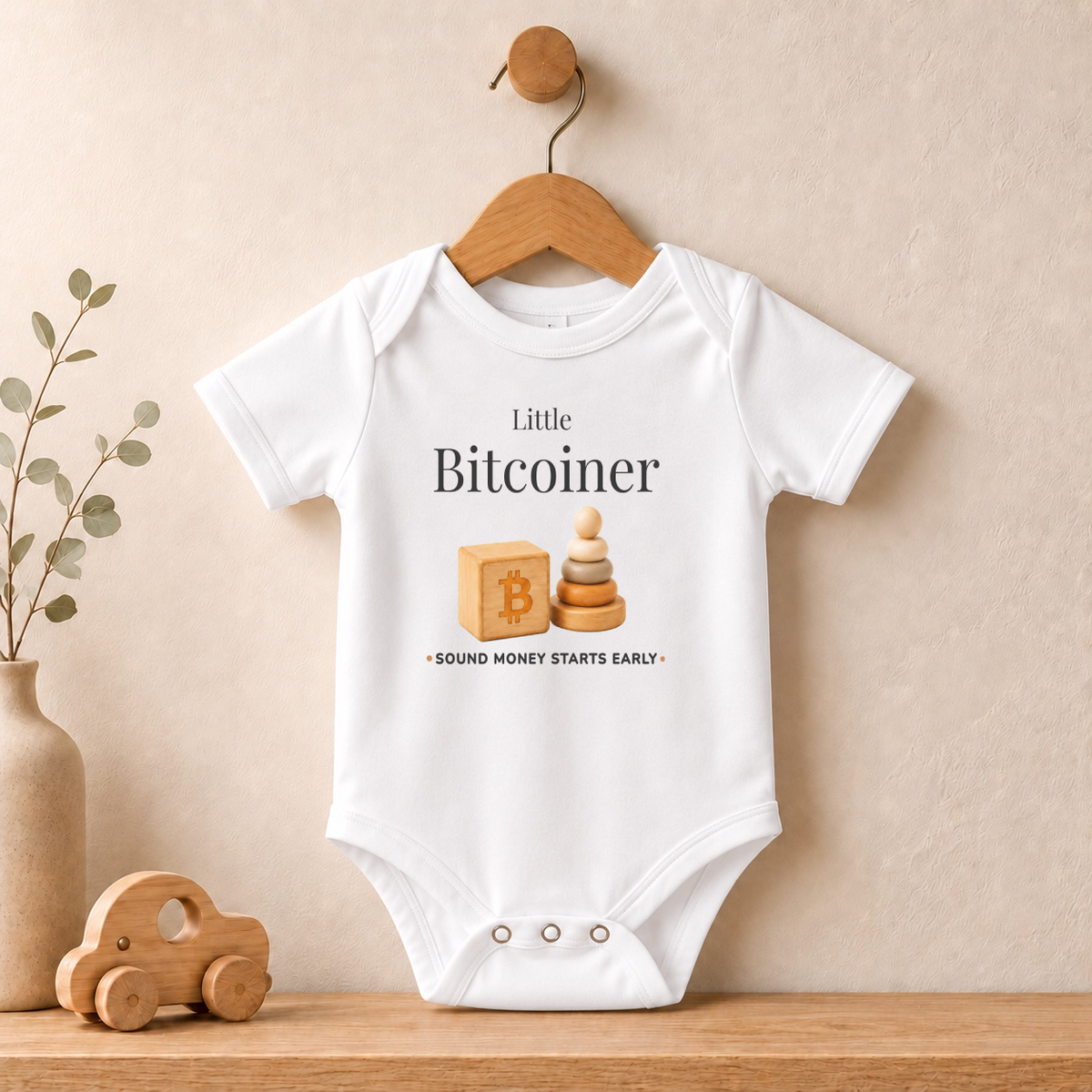 Little Bitcoiner Bitcoin Baby Bodysuit