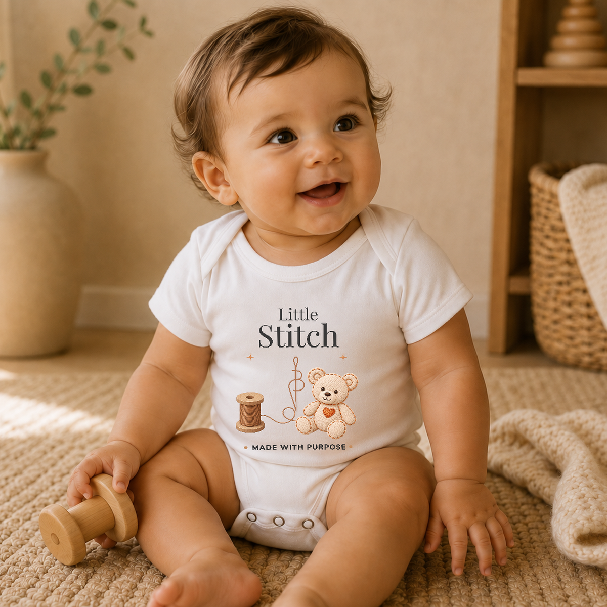 Little Stitch Bitcoin Baby Bodysuit
