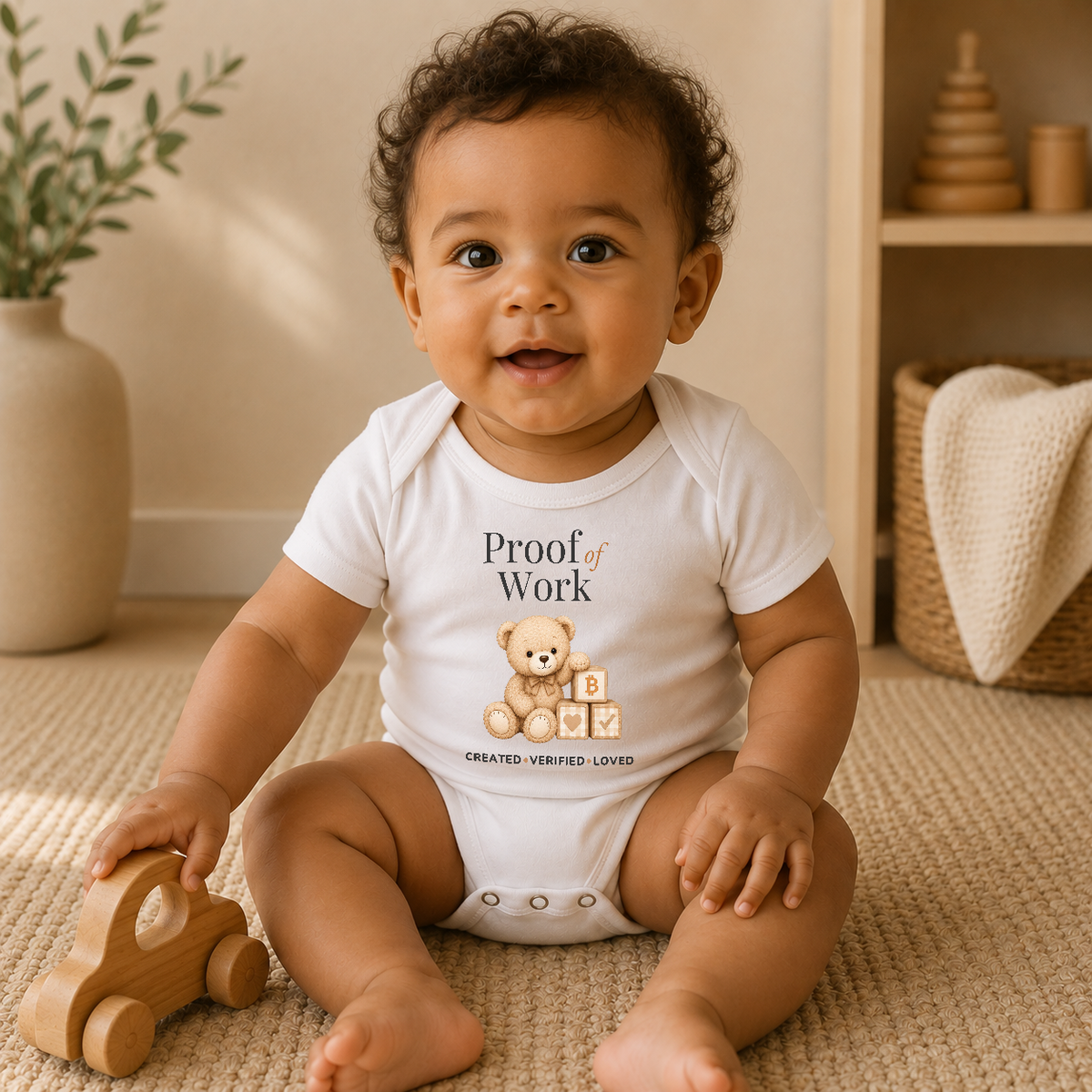 Proof of Work Bitcoin Baby Bodysuit