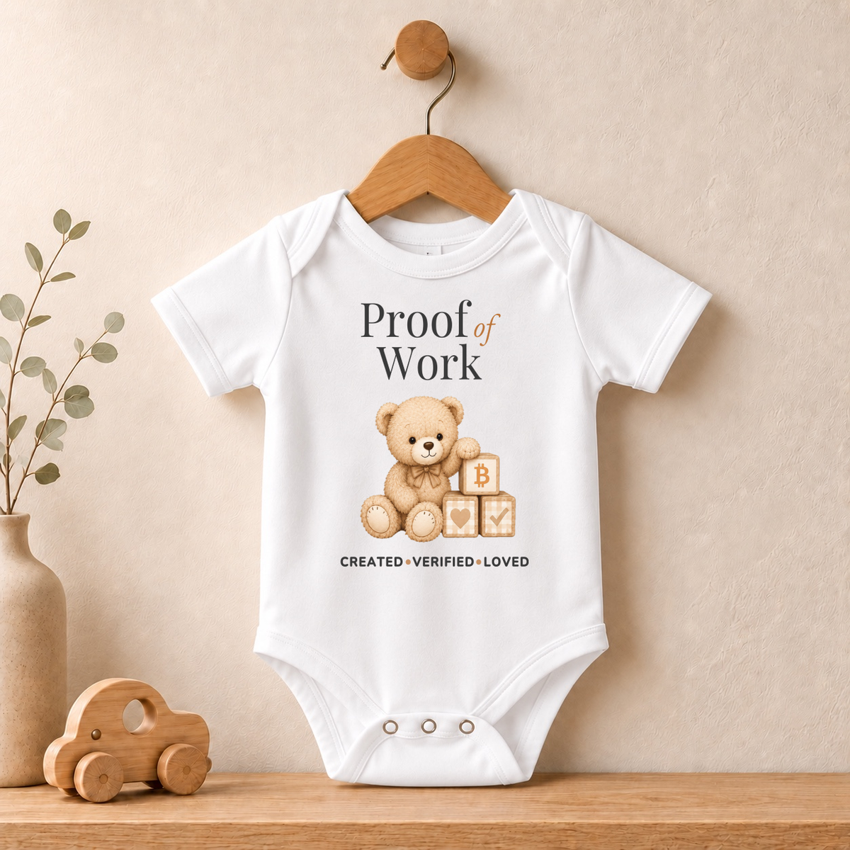 Proof of Work Bitcoin Baby Bodysuit