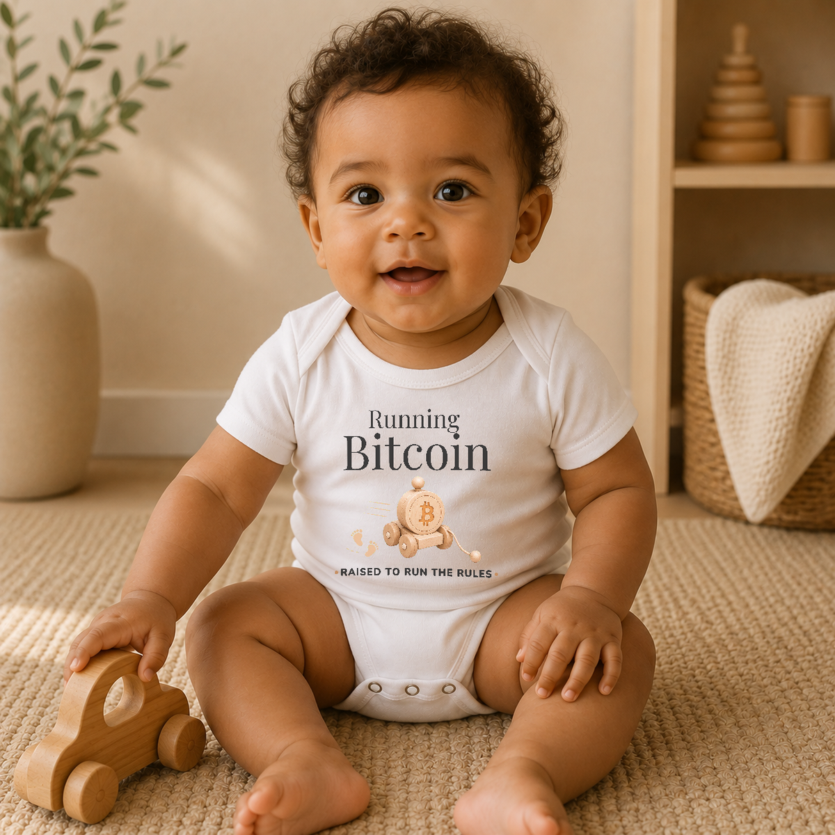Running Bitcoin Baby Bodysuit