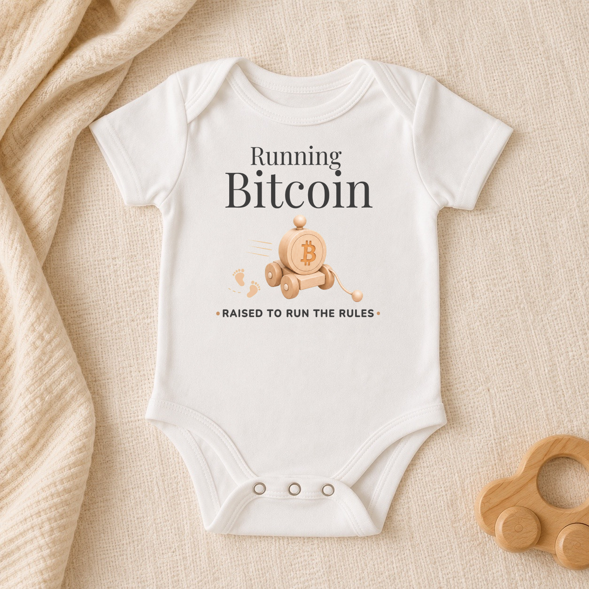 Running Bitcoin Baby Bodysuit