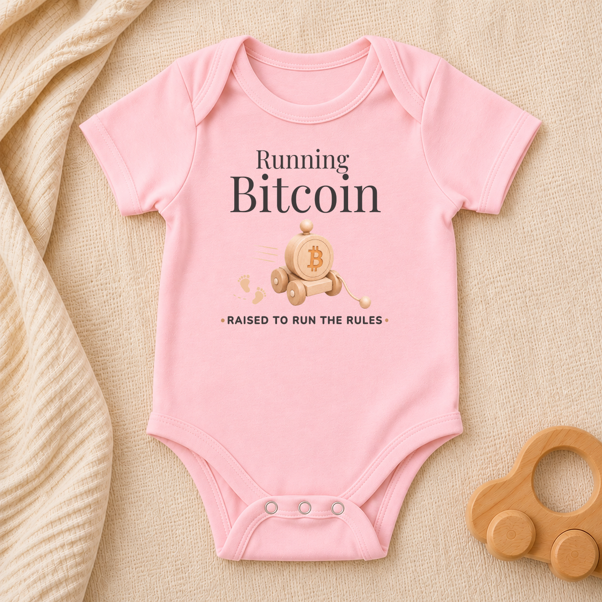 Running Bitcoin Baby Bodysuit