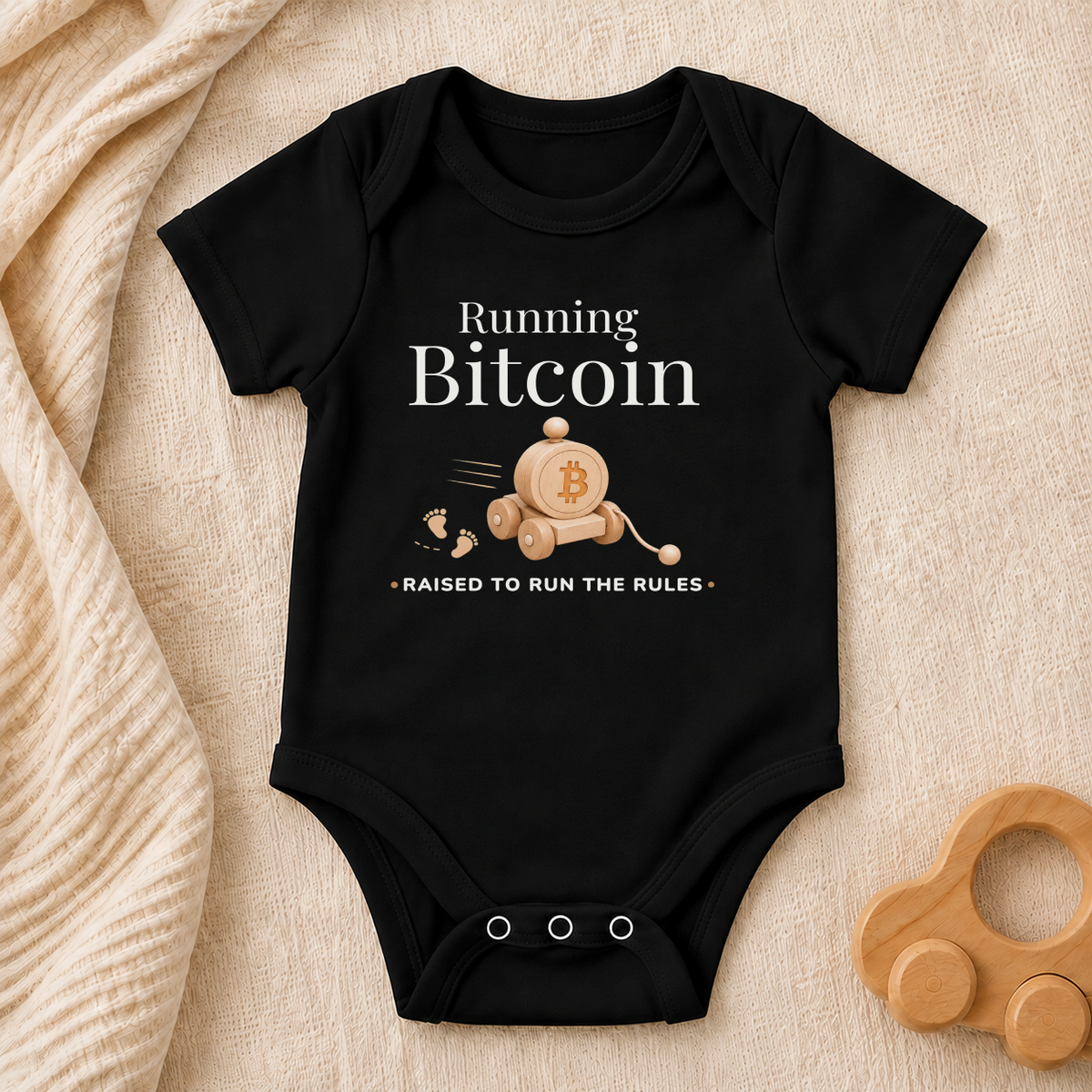Running Bitcoin Baby Bodysuit