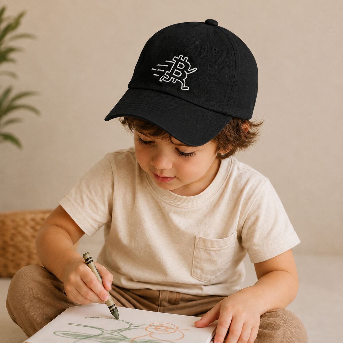 Running Bitcoin Youth Baseball Cap