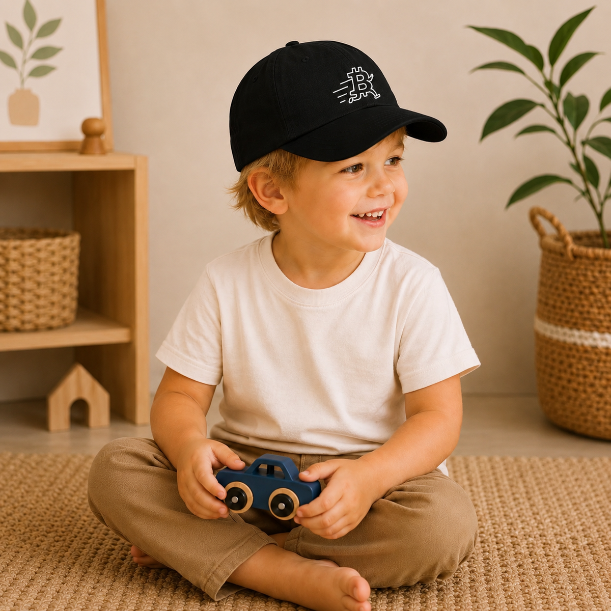 Running Bitcoin Youth Baseball Cap