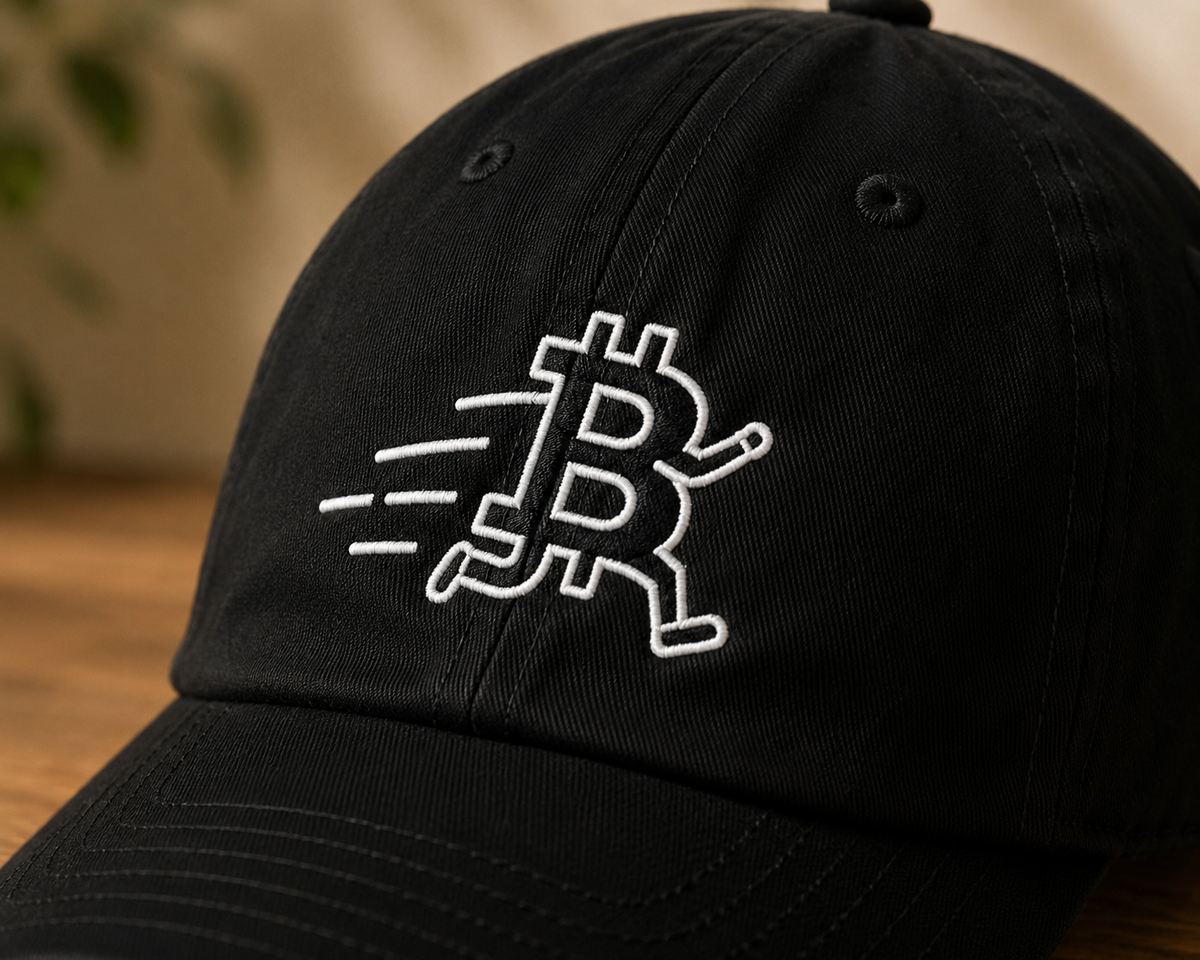 Running Bitcoin Youth Baseball Cap